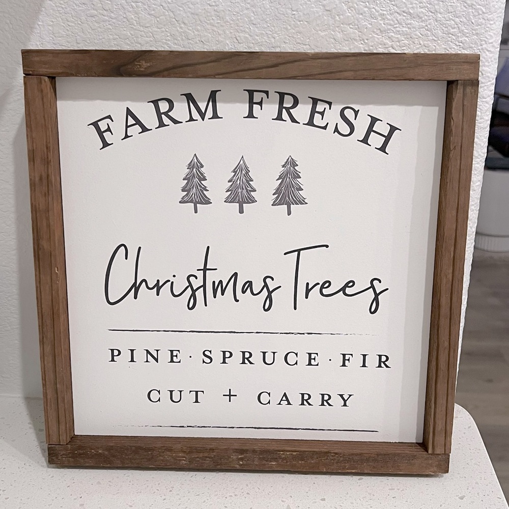 Farm Fresh Christmas Trees Large Wood Picture Frame Holiday Decor